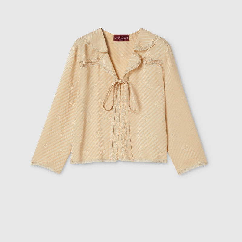 Diagonal GG silk jacquard shirt 1