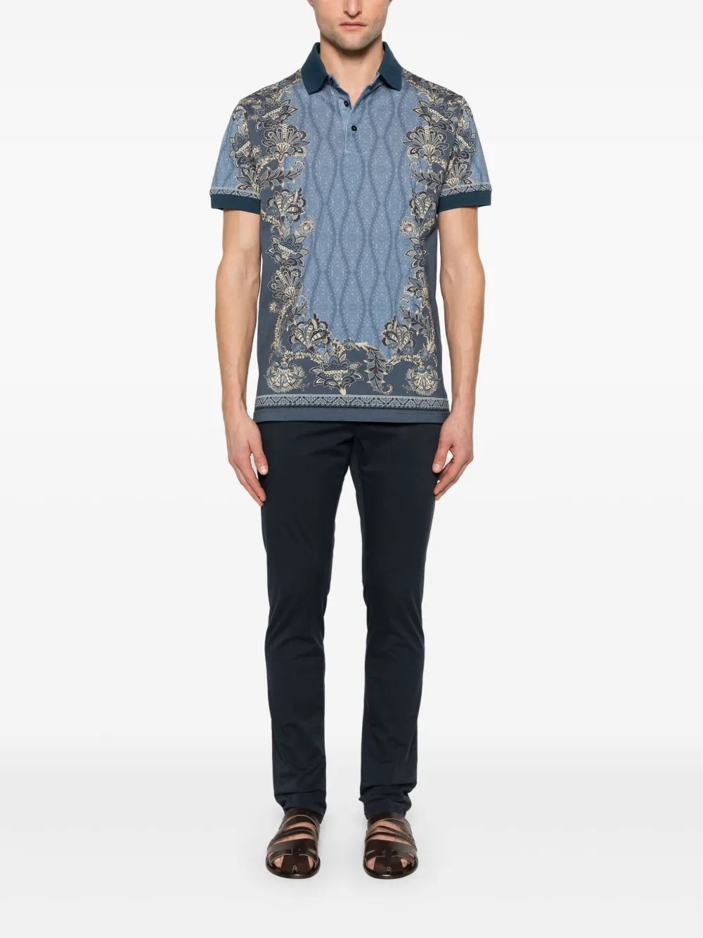 Etro Men Polo Shirt With Paisley Print - 3