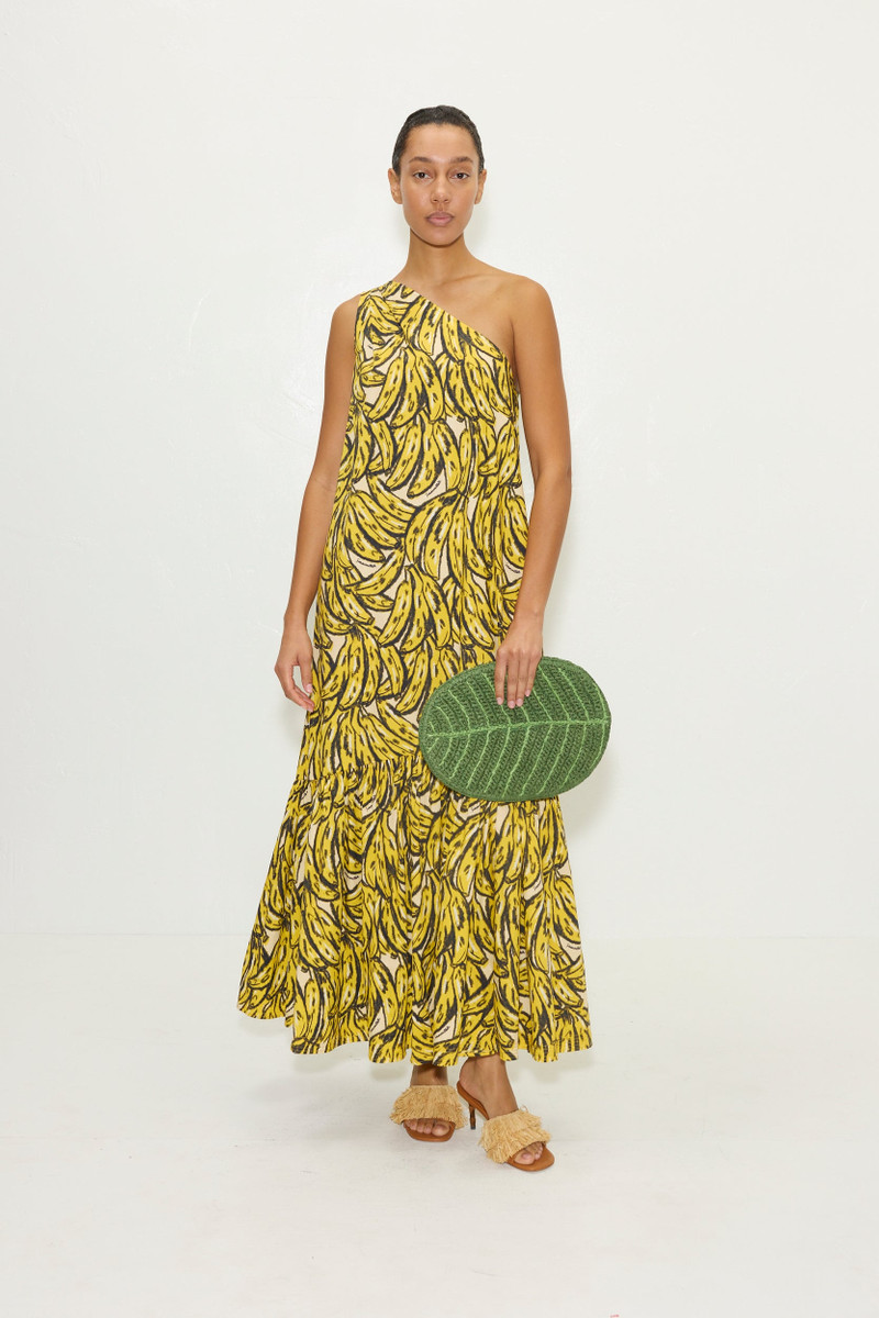 Rea Poplin Maxi Dress in Yellow Bananas 3