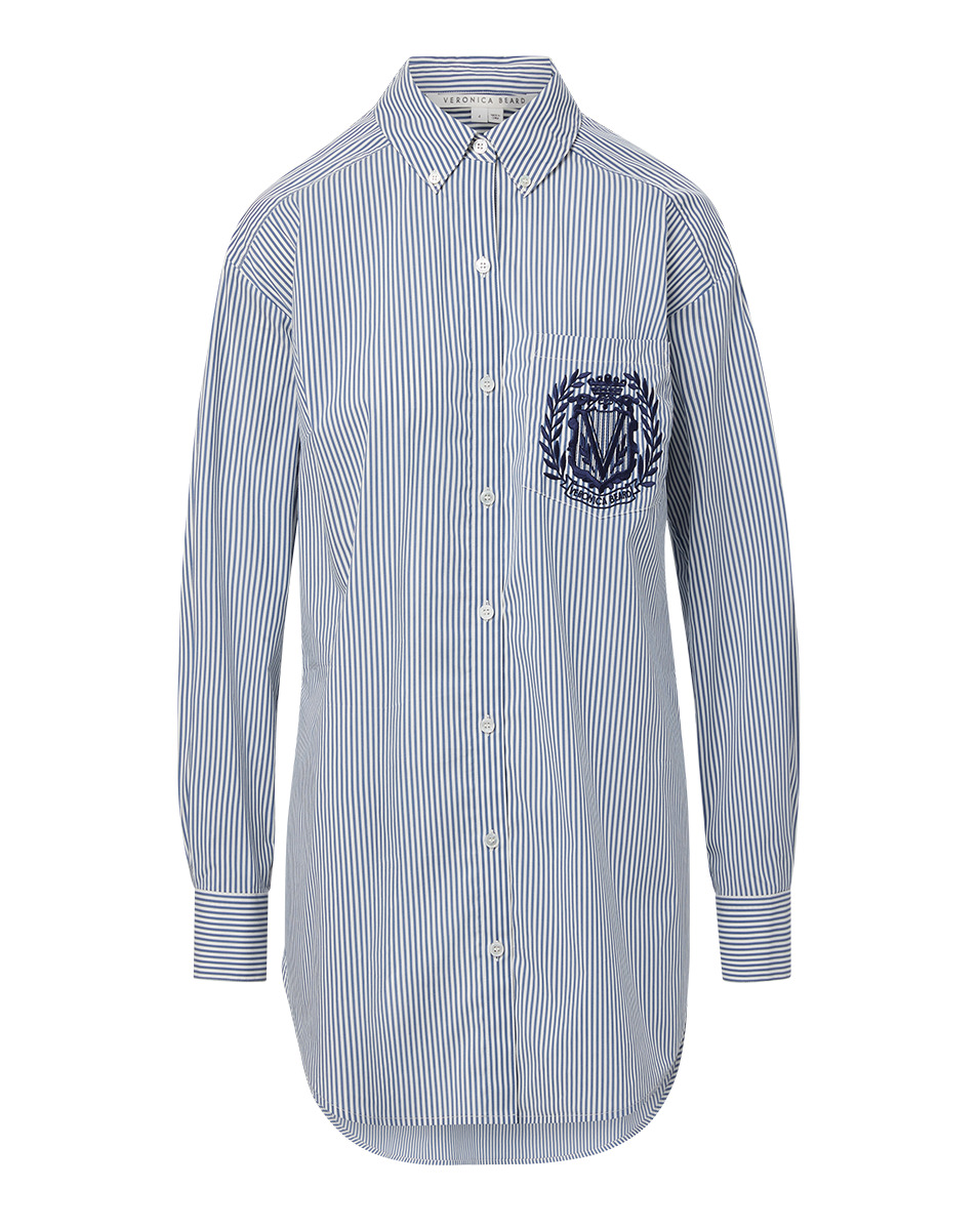 LLOYD STRIPED BUTTON-DOWN TOP | LOGO CREST - 1