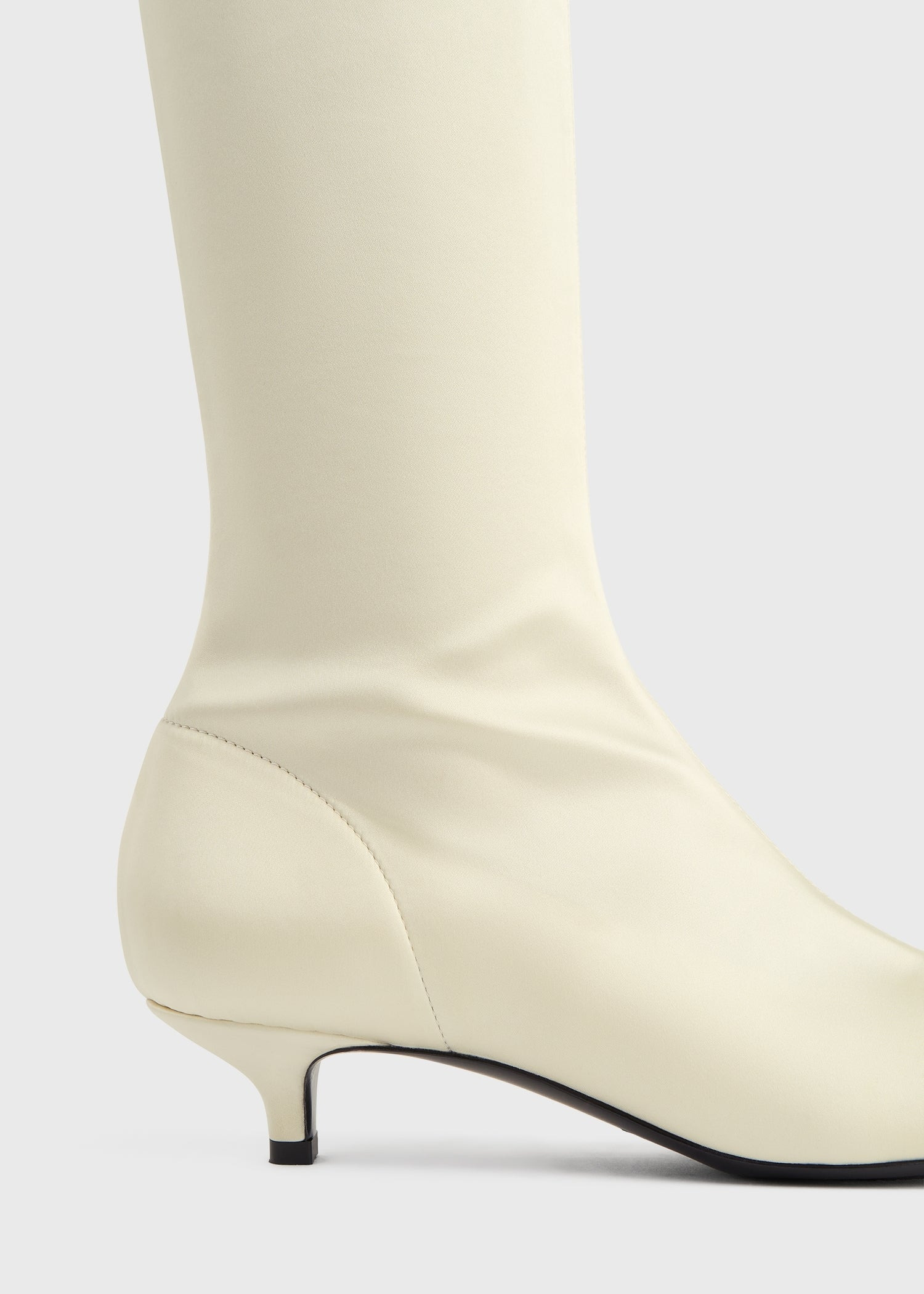 Satin knee-high boots milk - 5