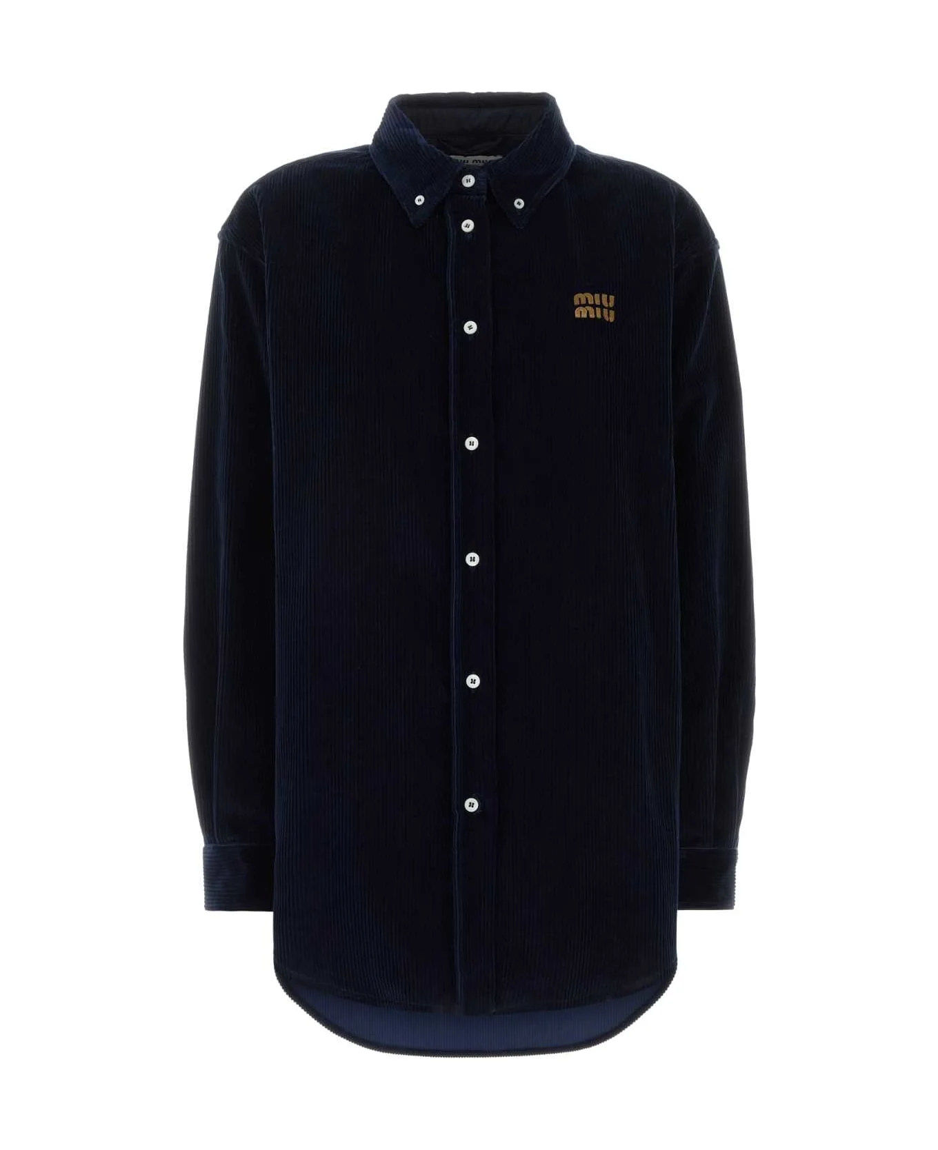 Dark Blue Corduroy Shirt - 1