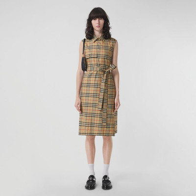 Burberry Vintage Check Sleeveless Cotton Shirt Dress outlook