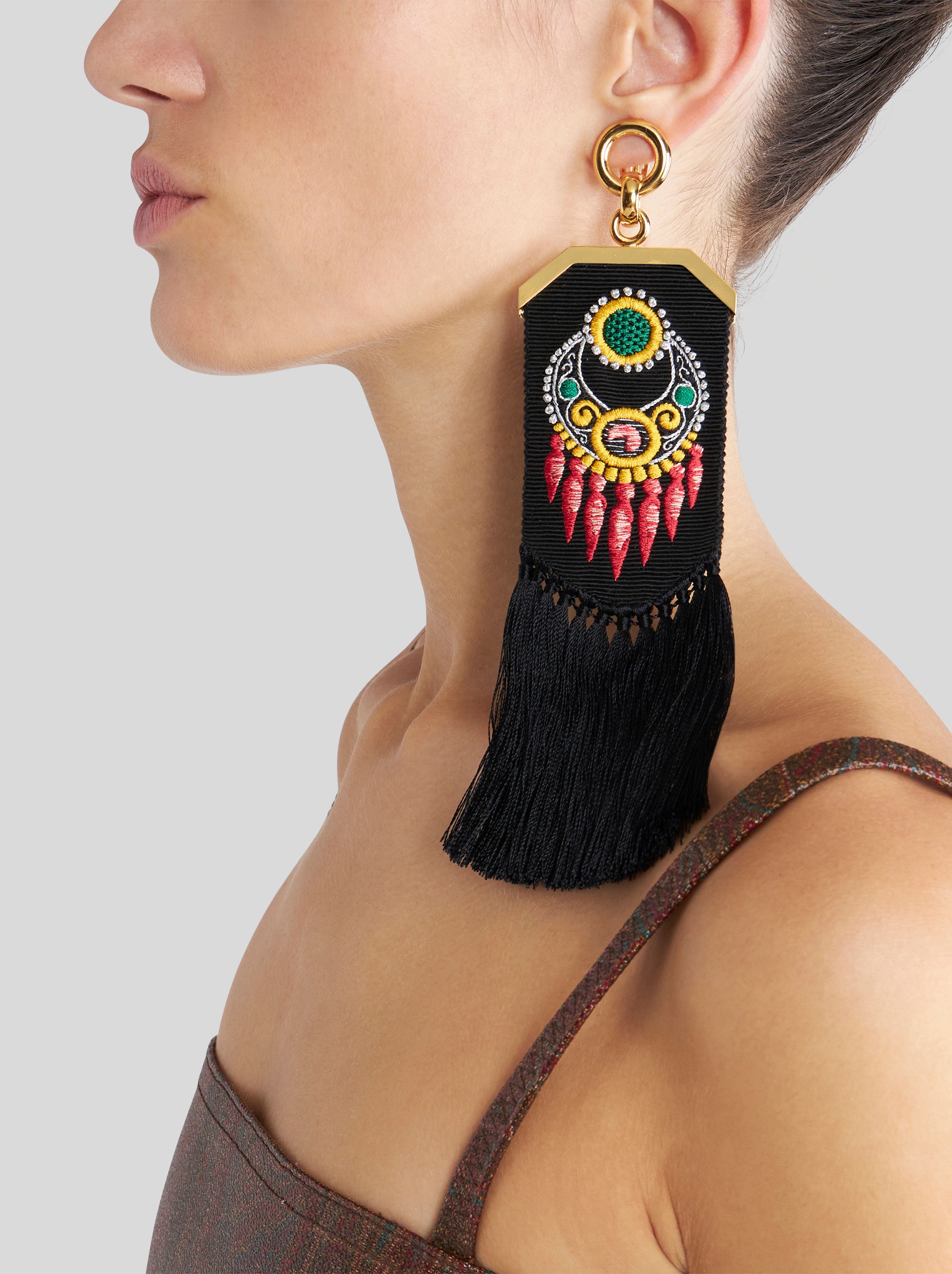 FRINGED PENDANT EARRINGS - 2