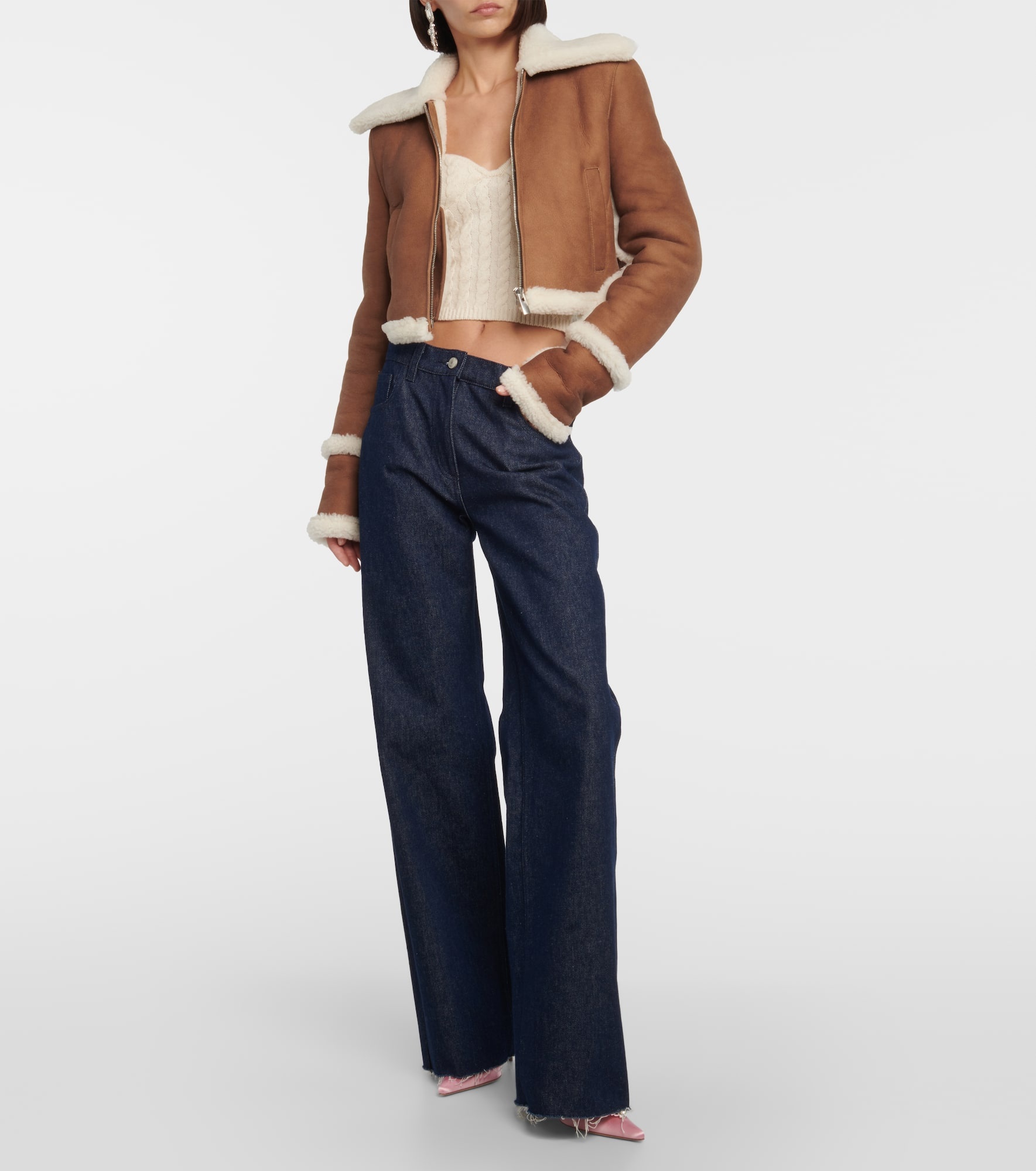 Shearling-lined suede jacket - 2