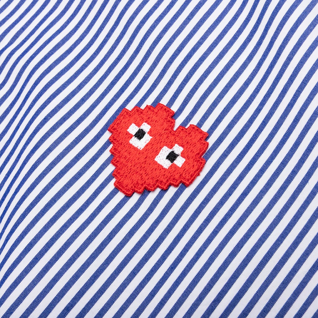 COMME DES GARCONS PLAY X THE ARTIST INVADER BROAD STRIPED SHIRT - STRIPE A - 3