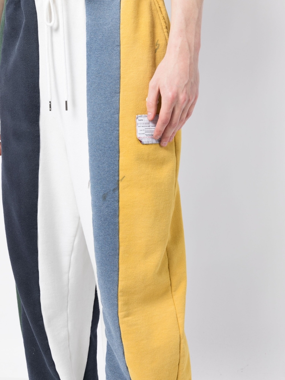 colour-block panelled cotton track pants - 5