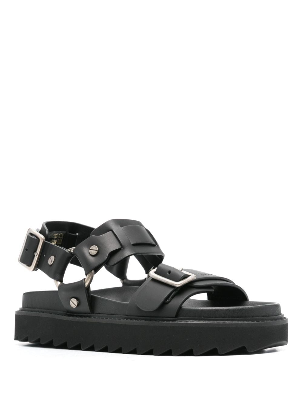 buckle-fastening leather sandals - 2