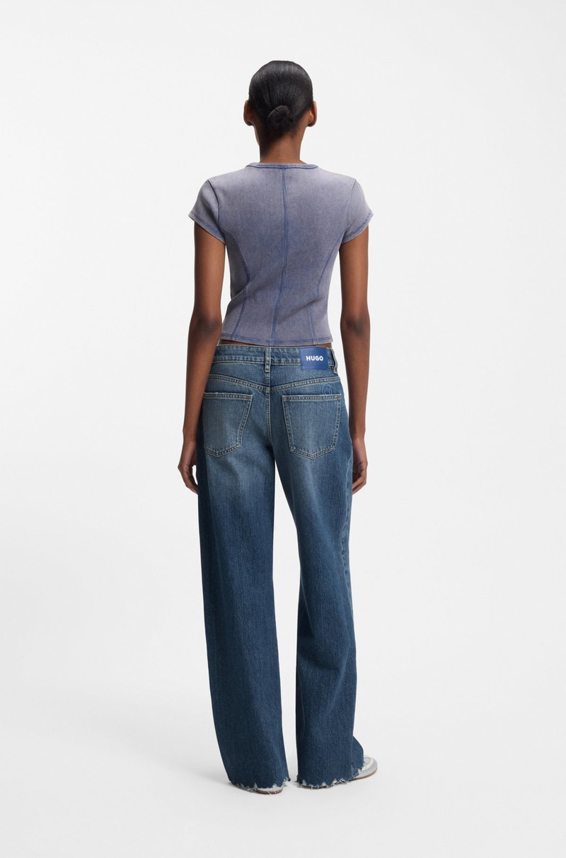 BLUE LOOSE-FIT JEANS IN RIGID DENIM 4