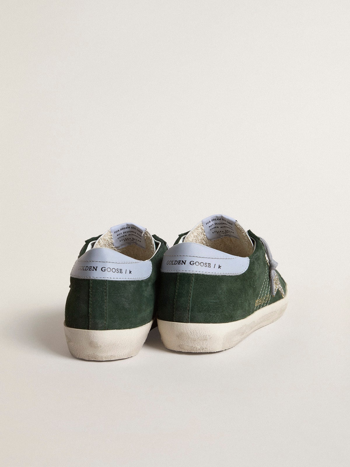 Super-Star in green suede, silver glitter star and leather heel tab - 4