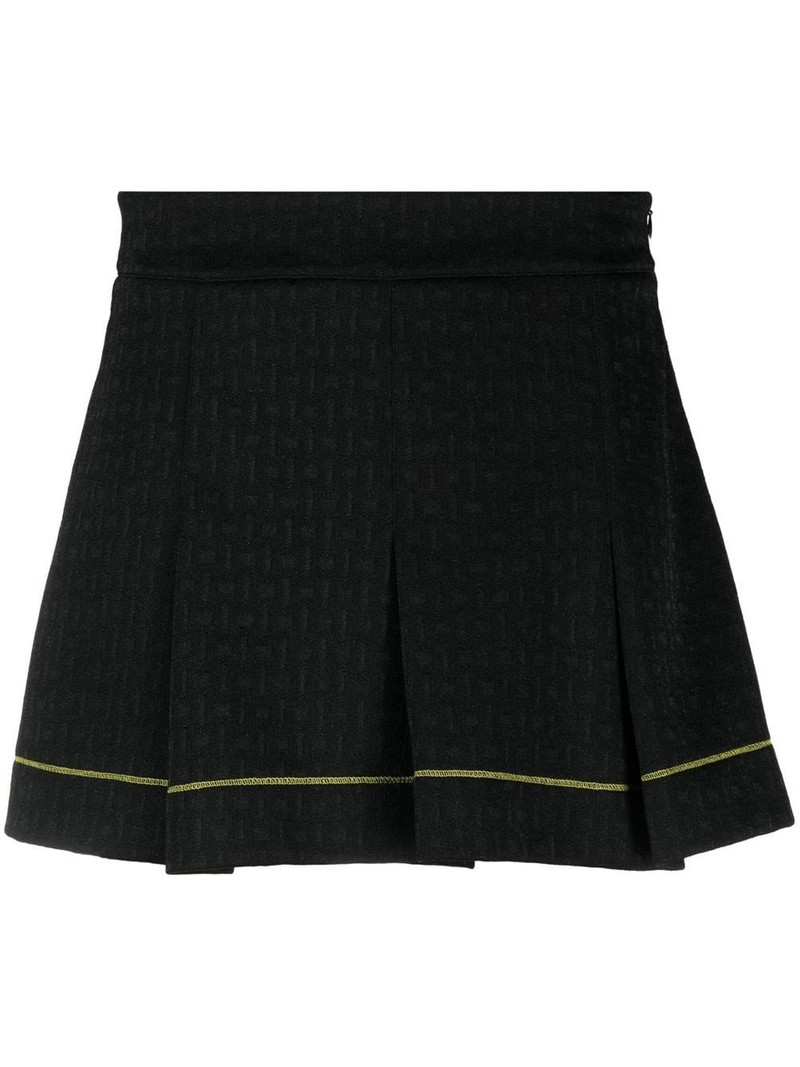 contrast-trim pleated miniskirt 1