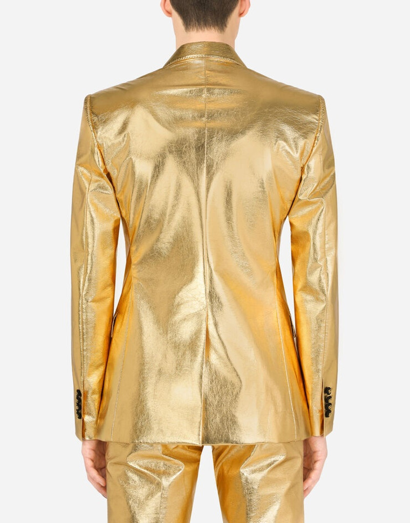 Double-breasted Sicilia suit in laminated fabric 5