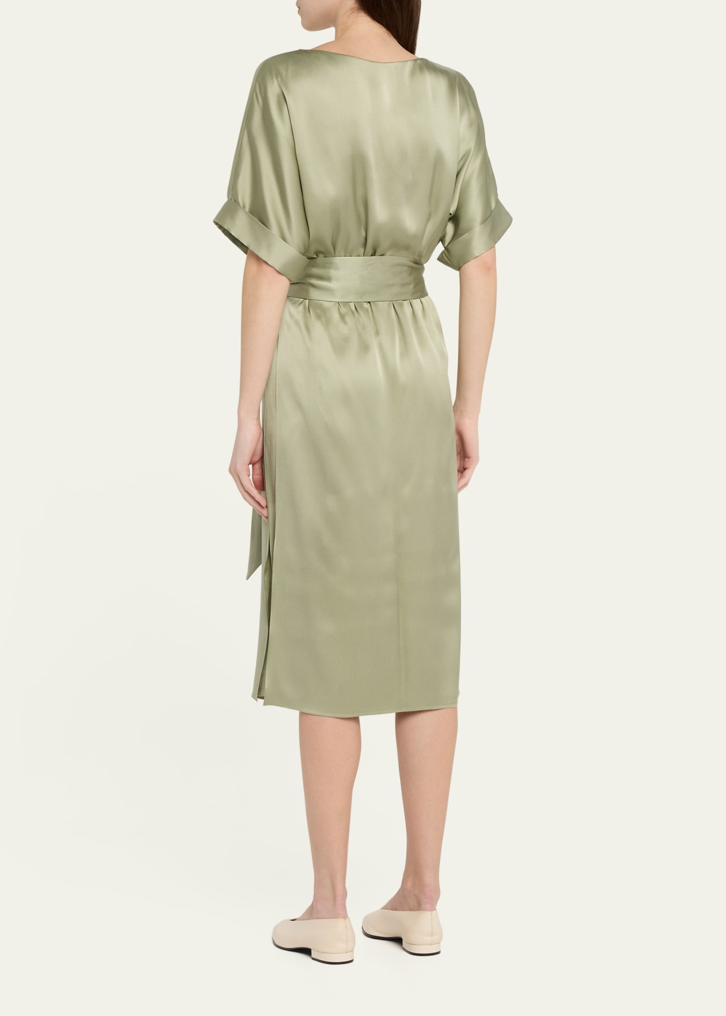 Caren Belted Silk Midi Dress - 3