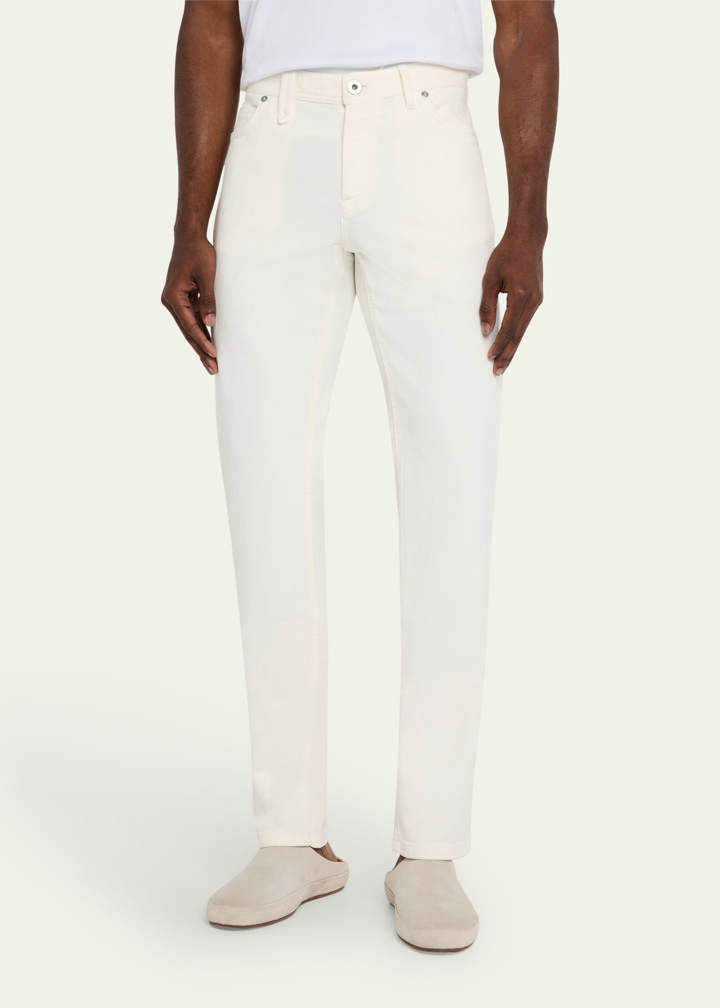 Men's Cotton Denim Five-Pocket Pants - 4