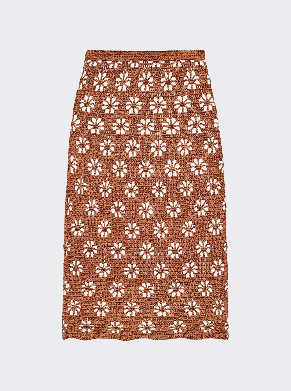 Floral Crochet Skirt Suede - 1