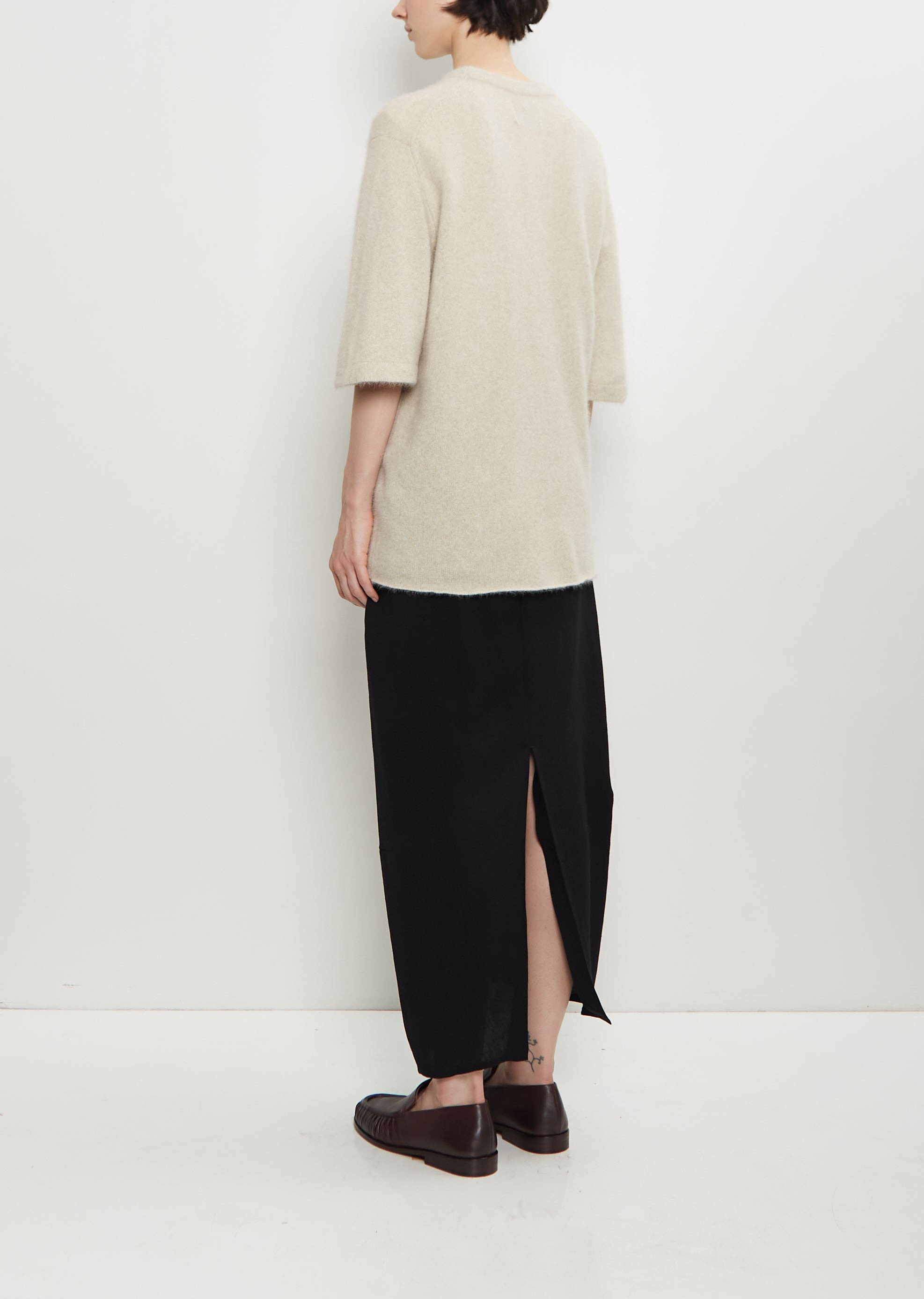 Raven Mercerized Wool Sweater — Stone Melange - 3