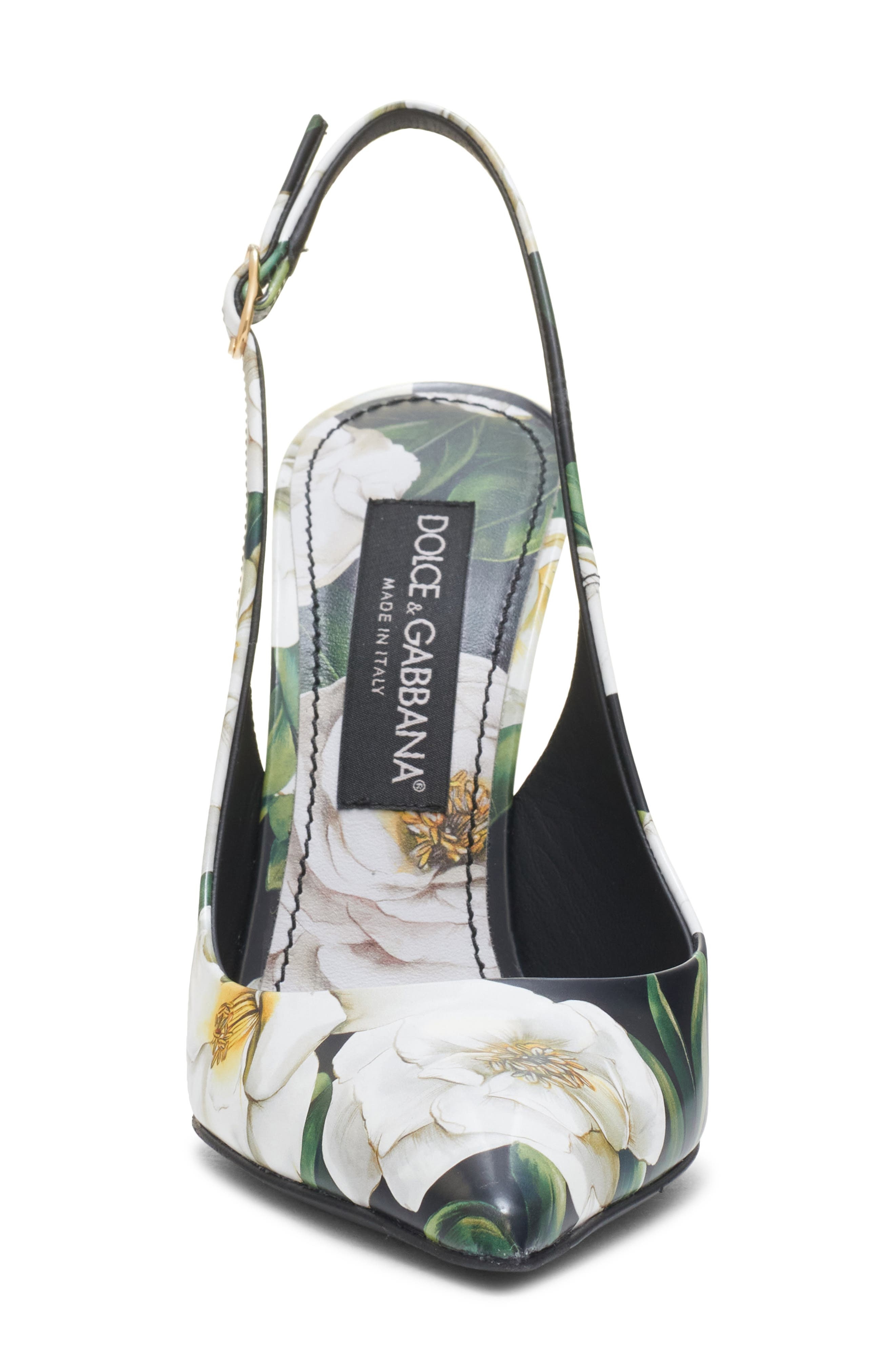 Dolce&Gabbana Gardenia Print Slingback Pump in Gardenia F.nero at Nordstrom - 4