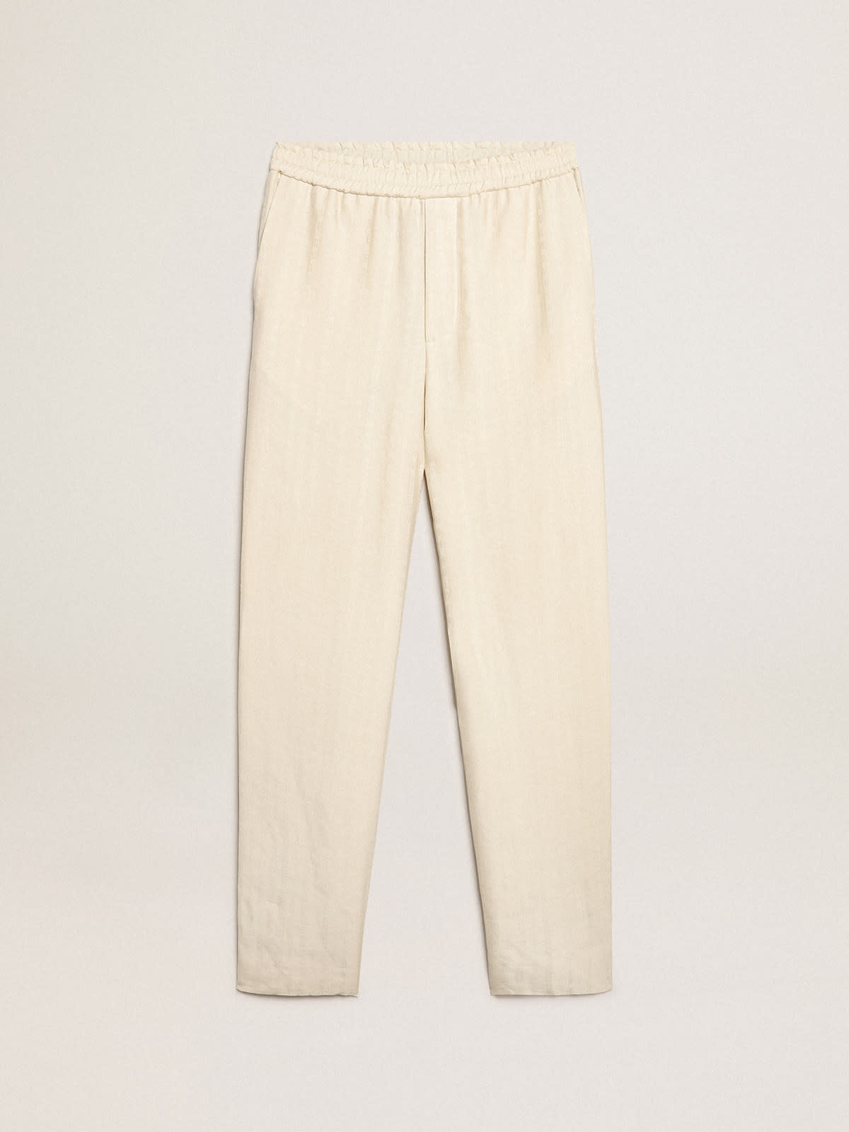 Joggers in parchment-colored linen - 1