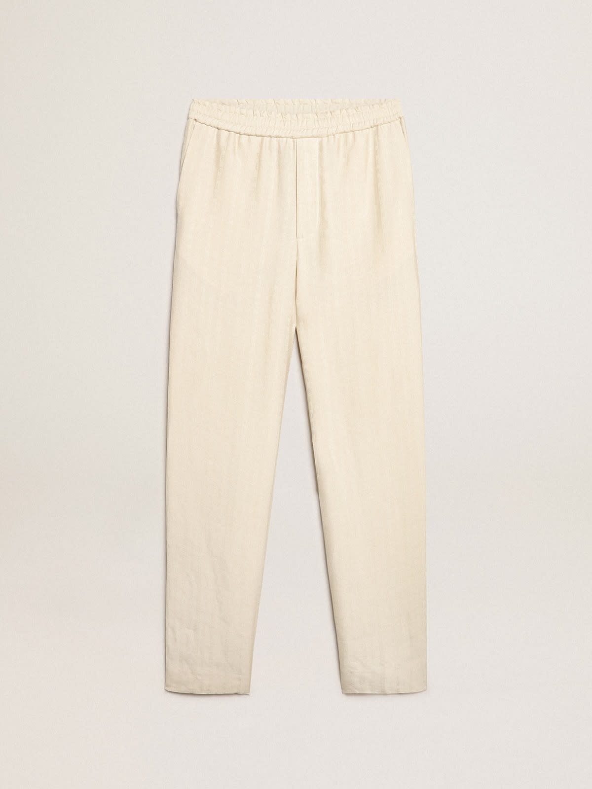 Men’s white cashmere blend joggers