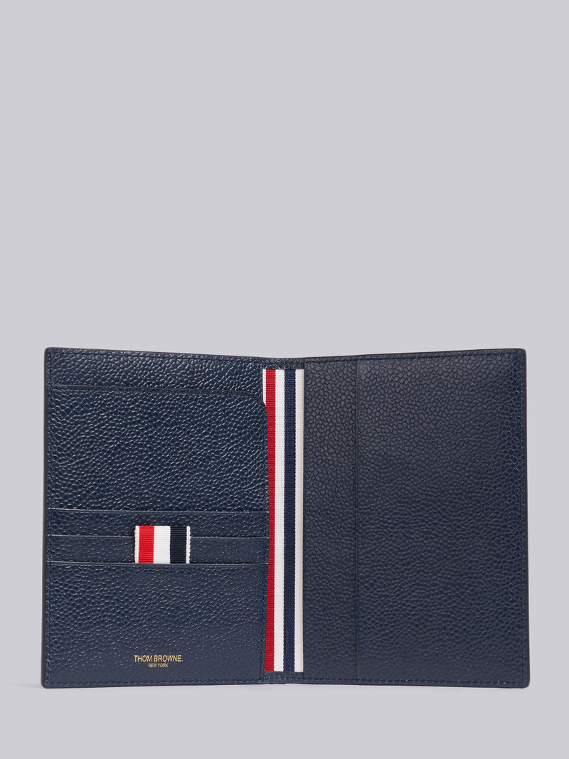 Navy Pebbled Calfskin Elephant Icon Passport Holder 3