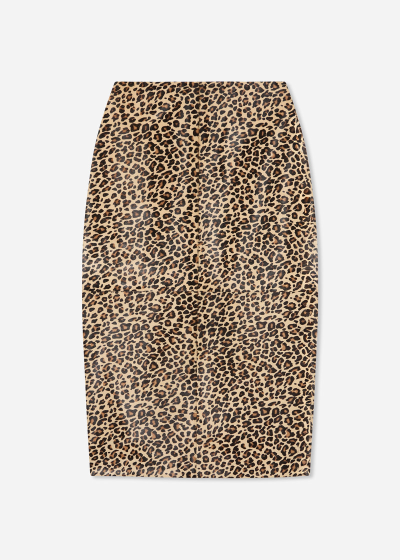 Leather Leopard Skirt in Calf Hair 1