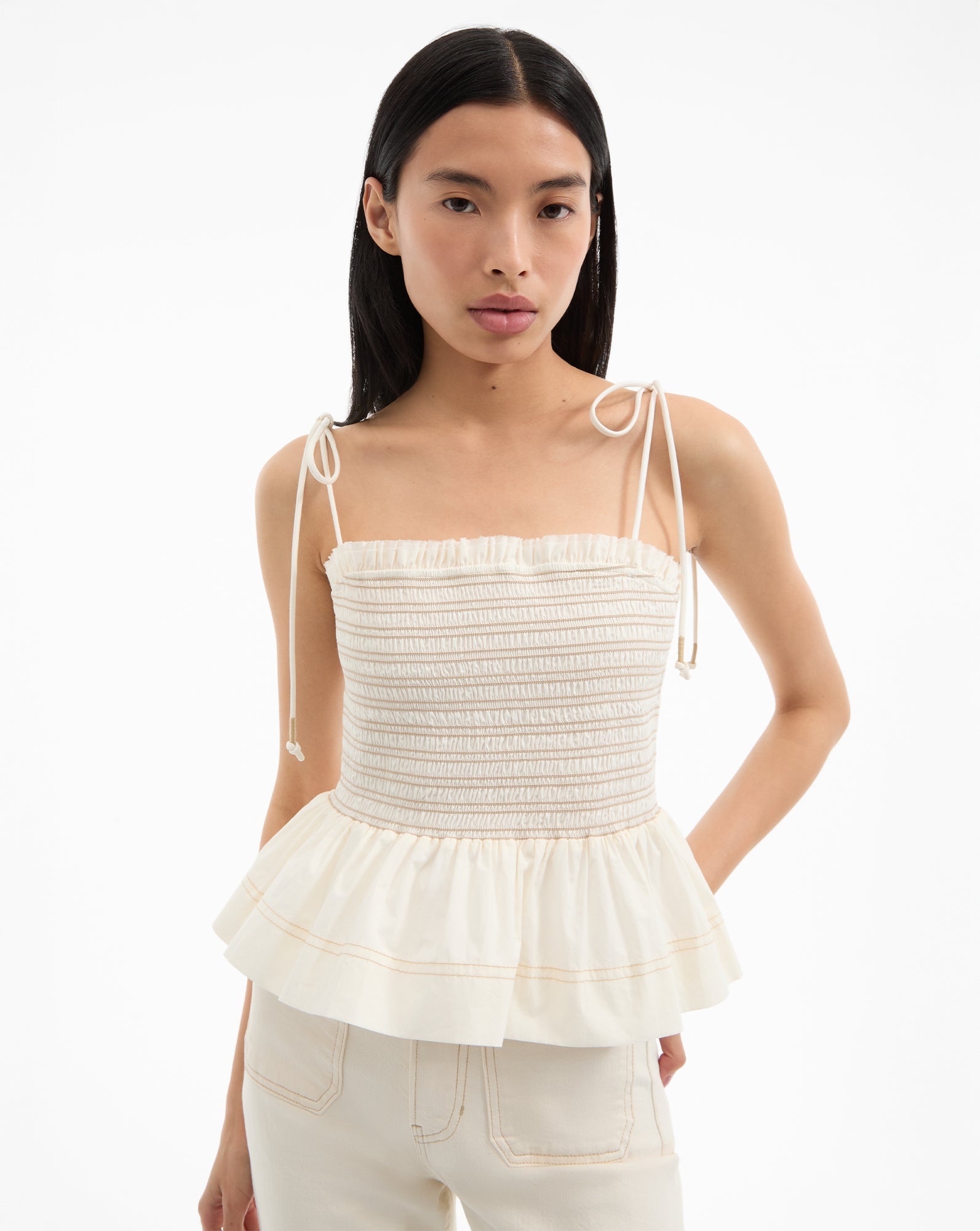 OPHELIA SMOCKED TANK TOP - 2