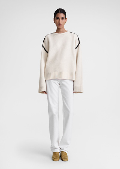 Totême Embroidered wool cashmere knit snow outlook