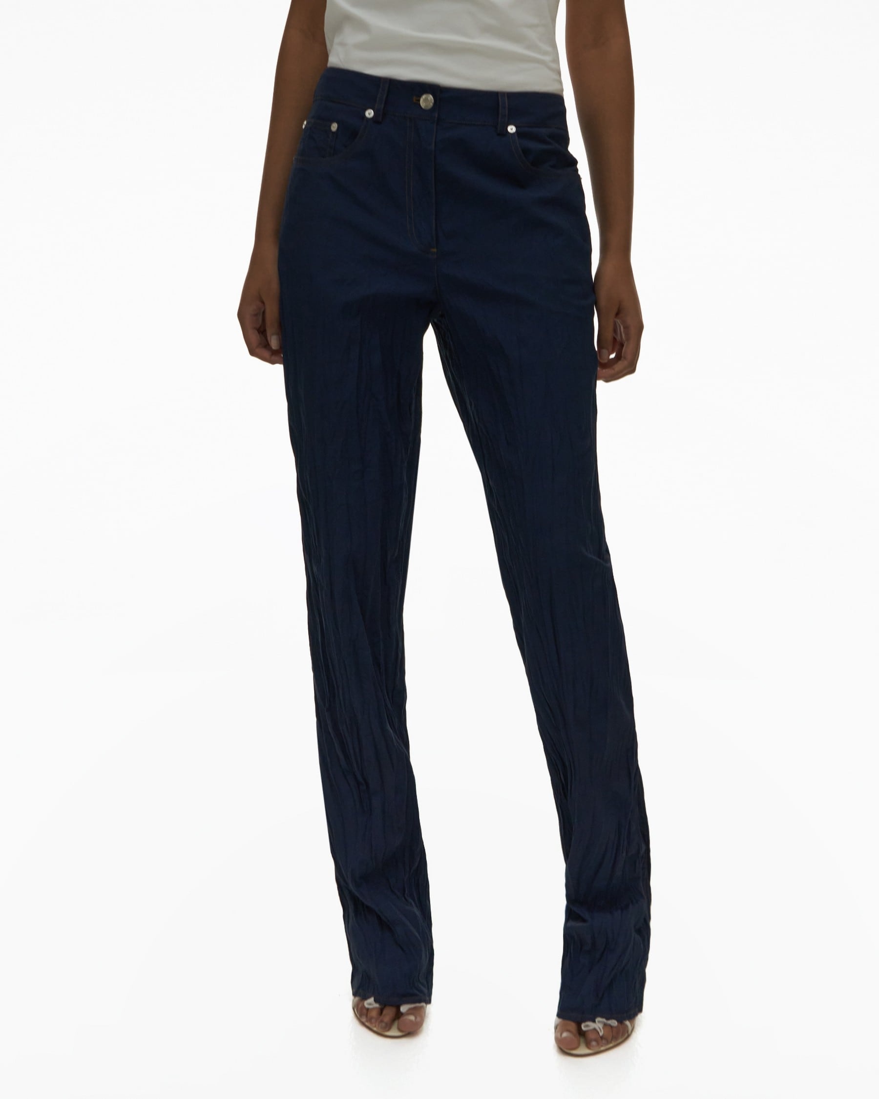 CRINKLED STRAIGHT PANT - 3