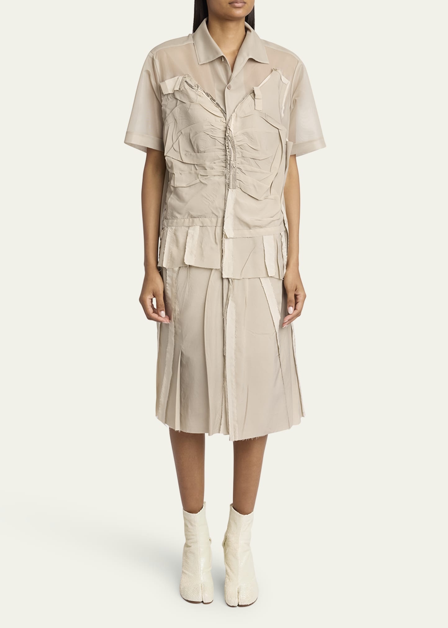 Deconstructed Button Down Midi Dress - 2