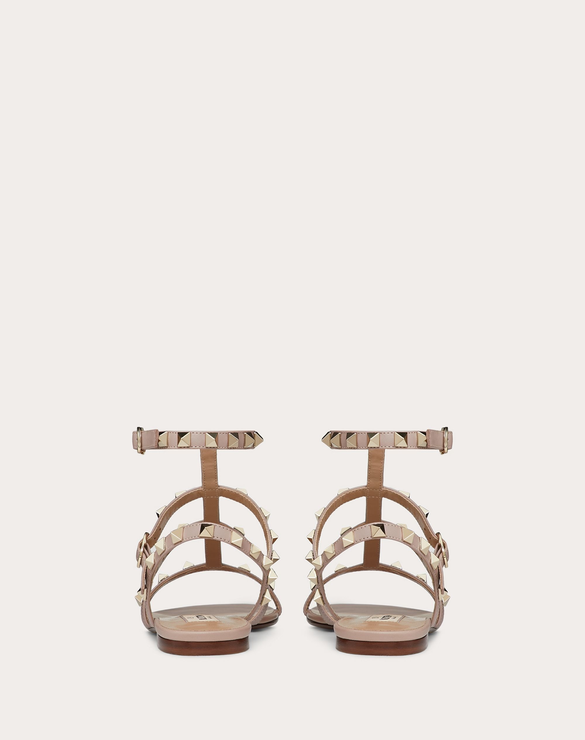Rockstud Flat Calfskin Sandal with Straps - 3