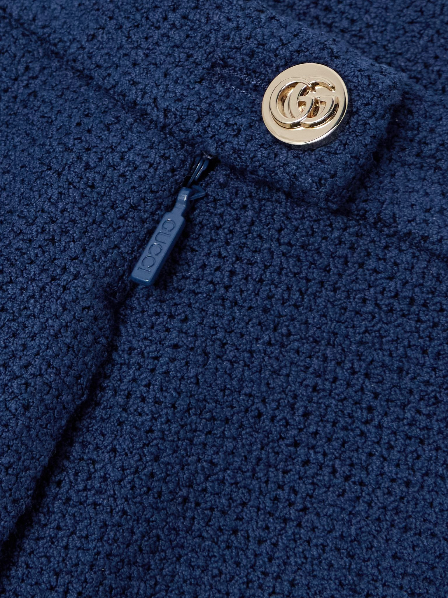 Cotton-blend tweed mini skirt Midnight blue - 5