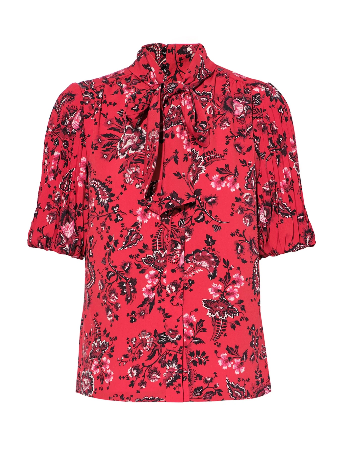 Madelyn tie-neck floral-print blouse - 1