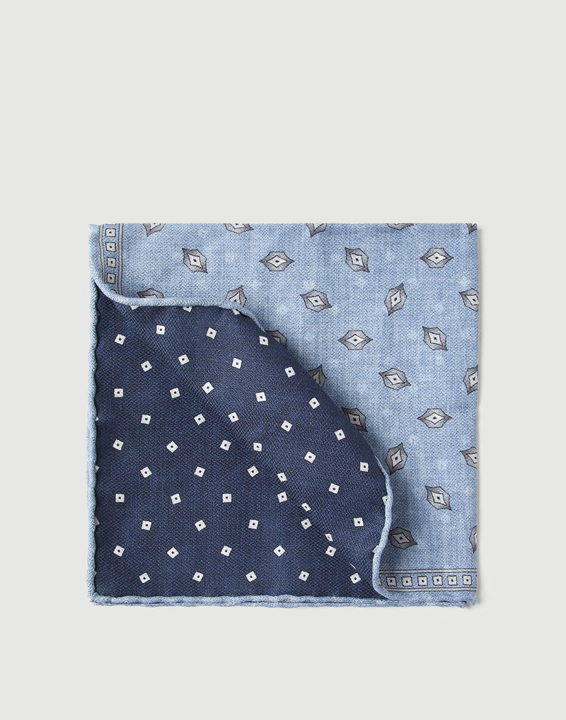 Silk pocket square with diamond design 1