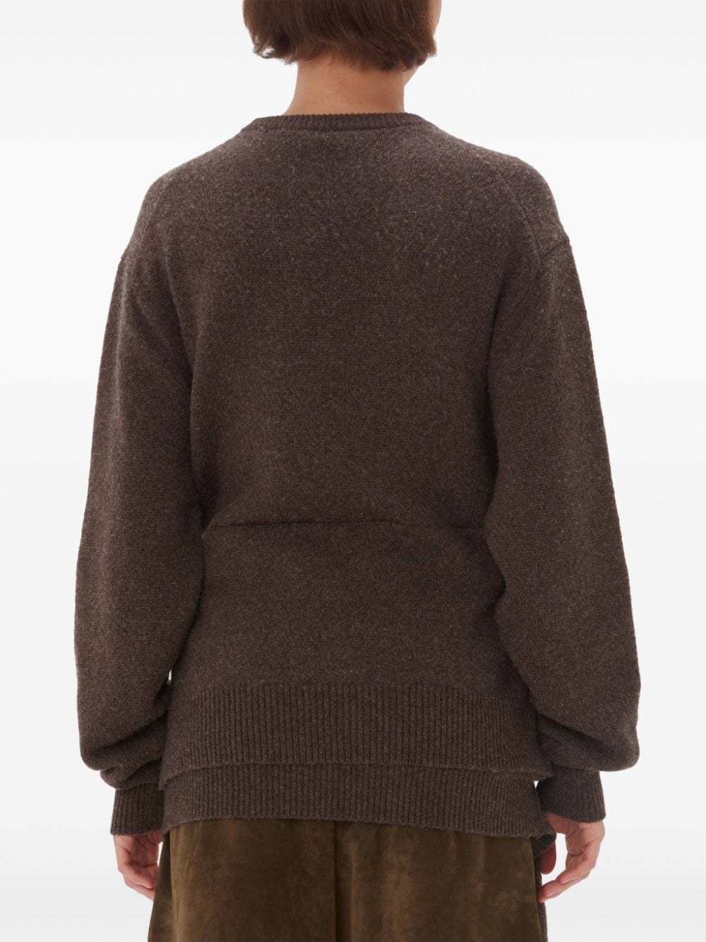tie-front knit sweater - 4