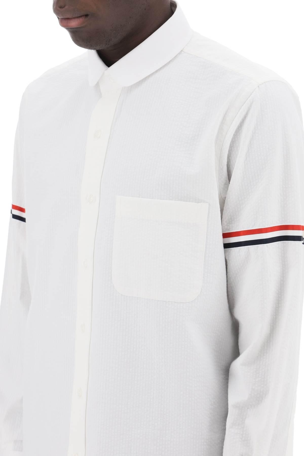 SEERSUCKER SHIRT WITH ROUNDED COLLAR - 5