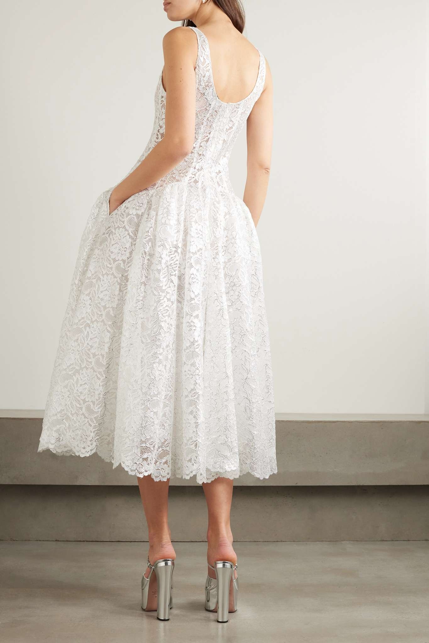 Metallic lace midi dress - 3