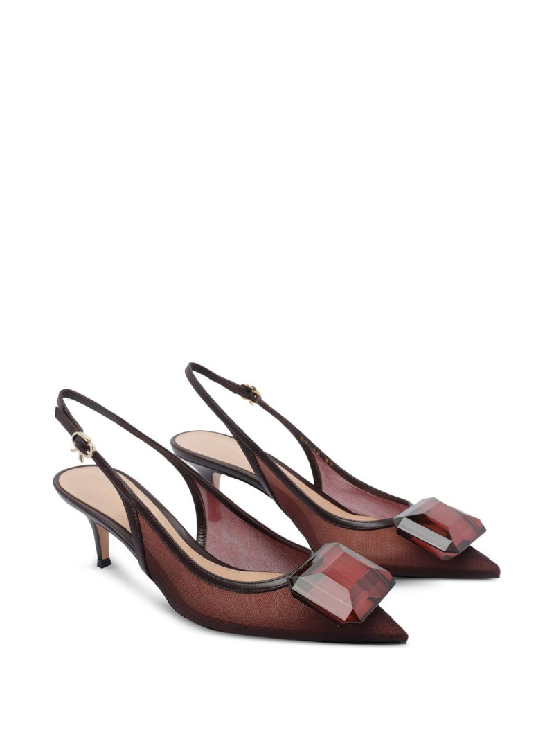 Gianvito Rossi 55mm Jaipur slingback mesh pumps outlook