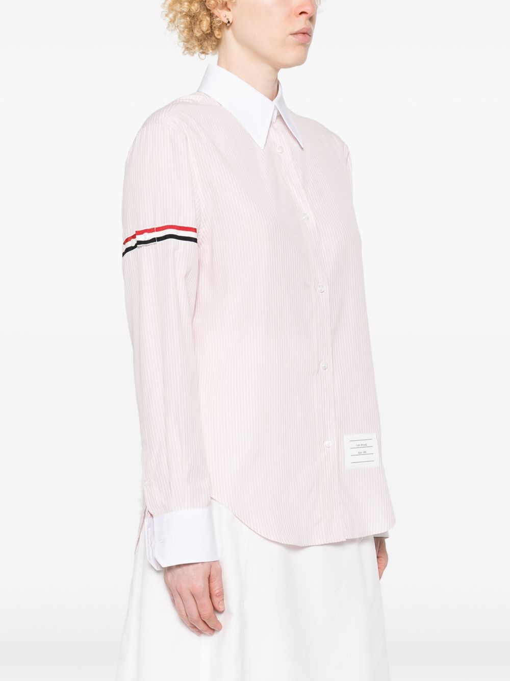 contrast-border striped shirt - 3