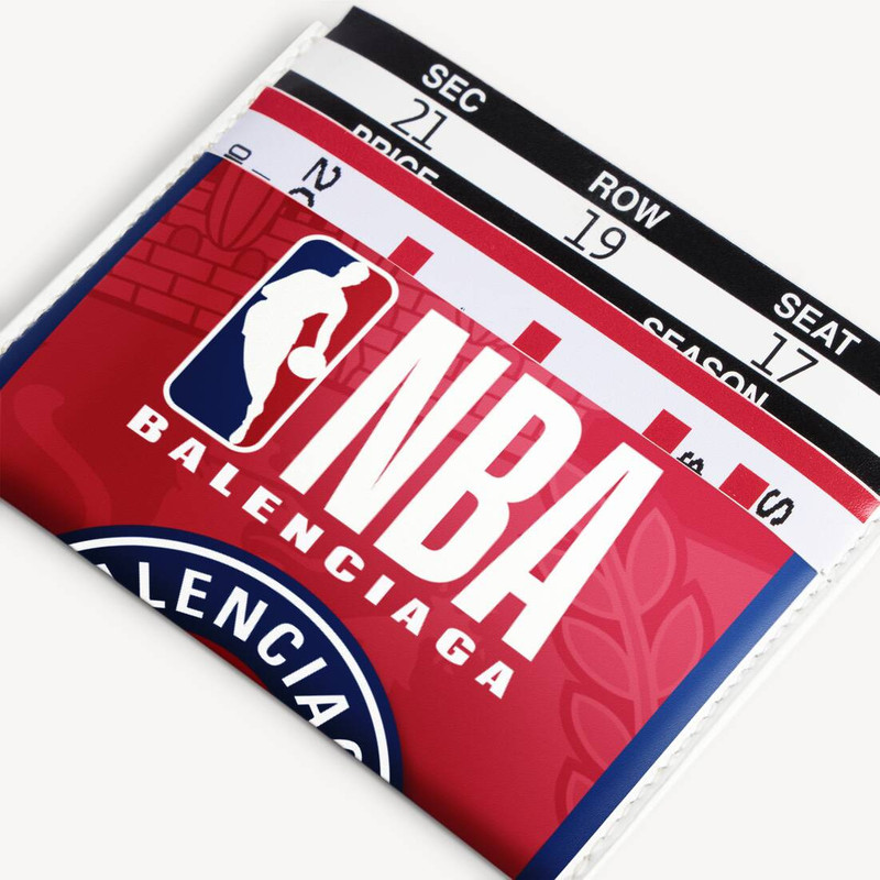 Men's Balenciaga | Nba Collaboration Passport Card Holder in Red 4