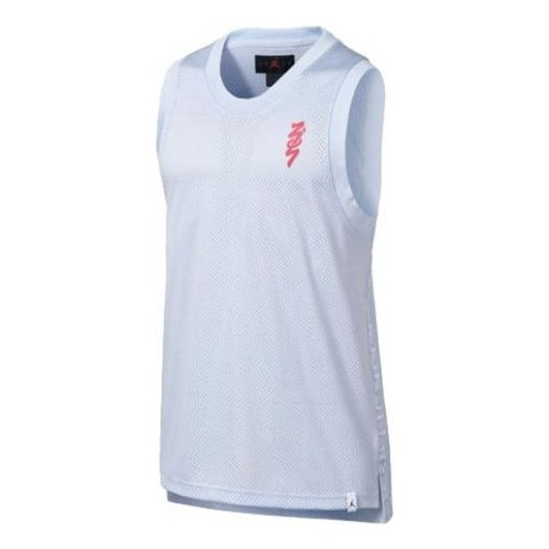 Men's Air Jordan Pattern Printing Mesh Round Neck Sports Vest White DR2112-453 - 1