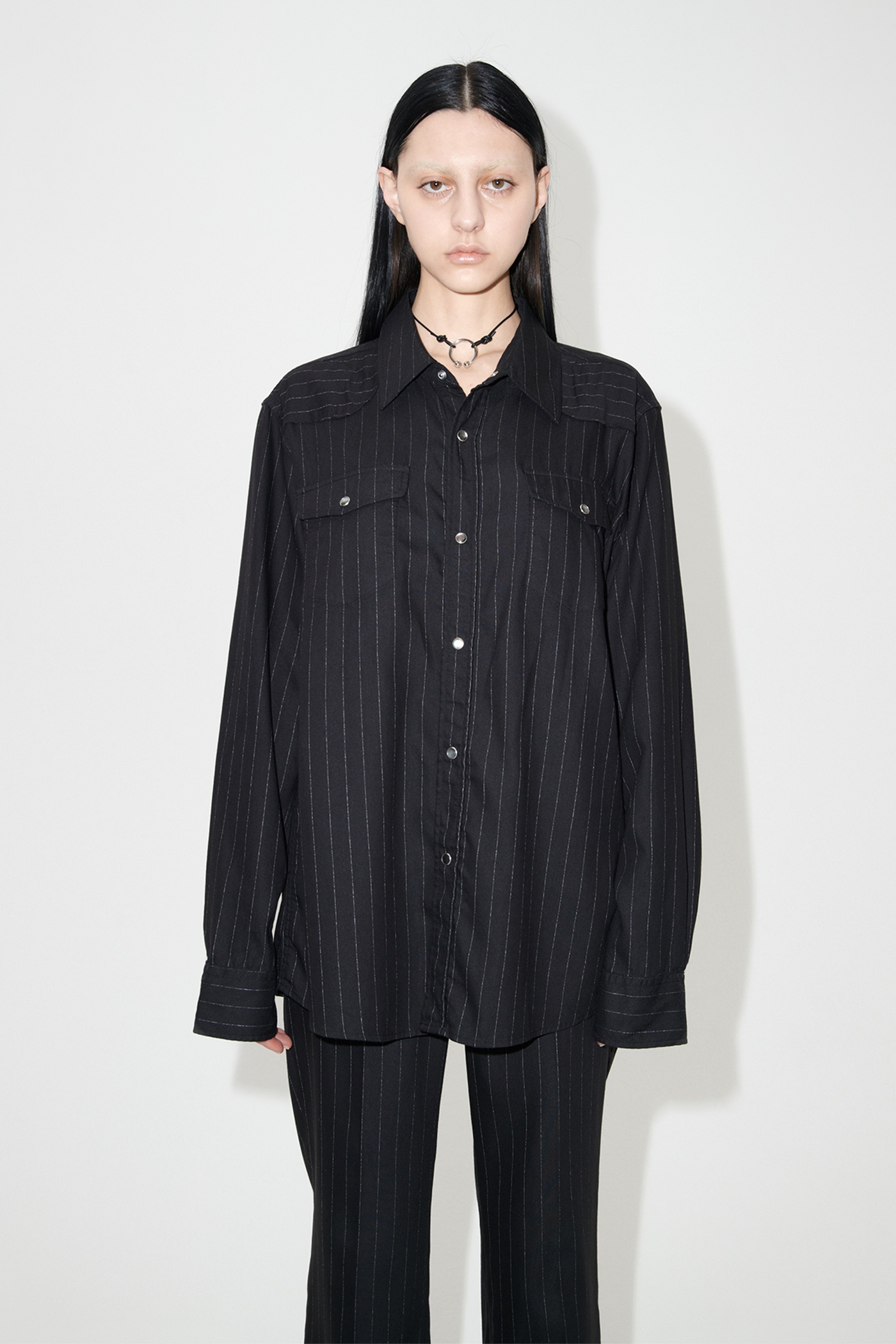 Frontier Shirt Black Chalk Stripe - 3