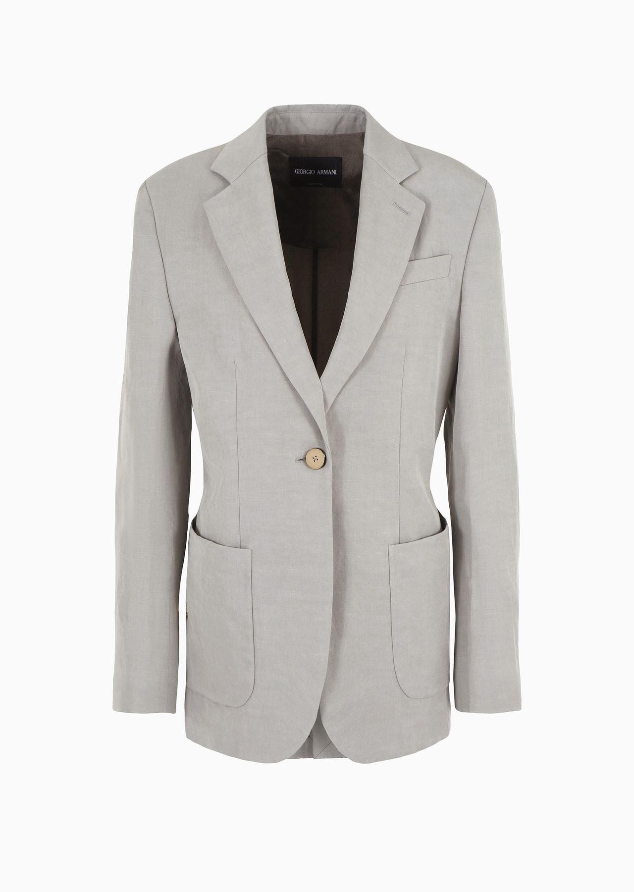 Linen and viscose single-breasted jacket - 1