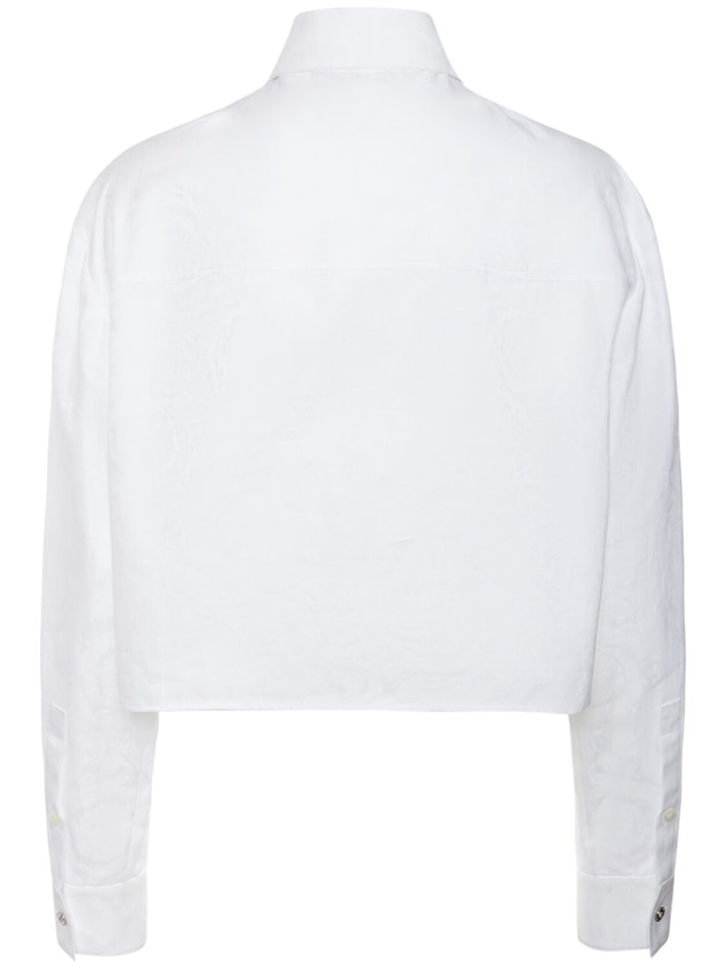 Barocco cotton poplin crop shirt - 5