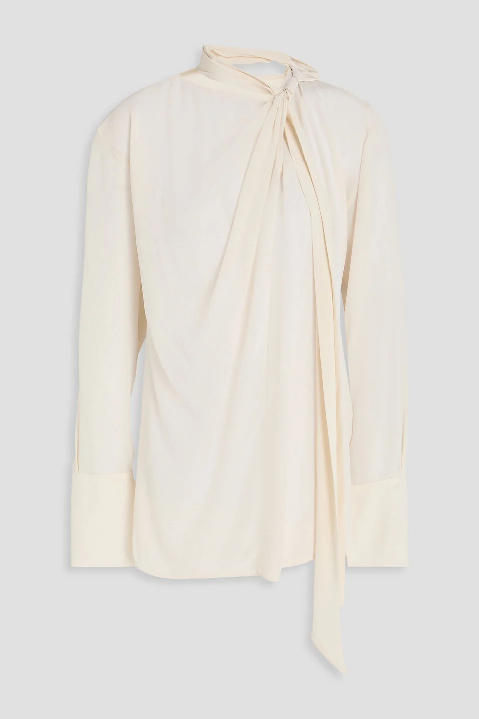 Twisted silk crepe de chine blouse - 1