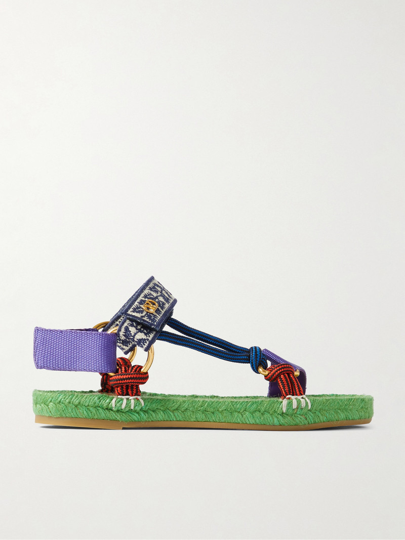 Grosgrain, Cord And Jacquard Espadrille Sandals 1