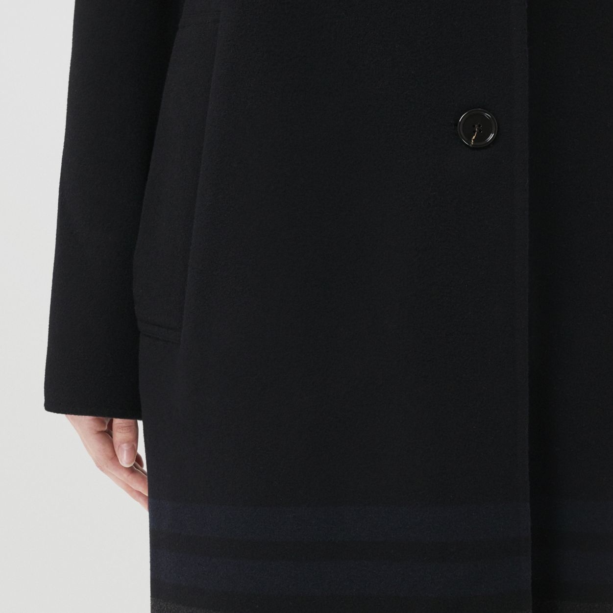 Striped Wool Cashmere Tailored Coat - 5