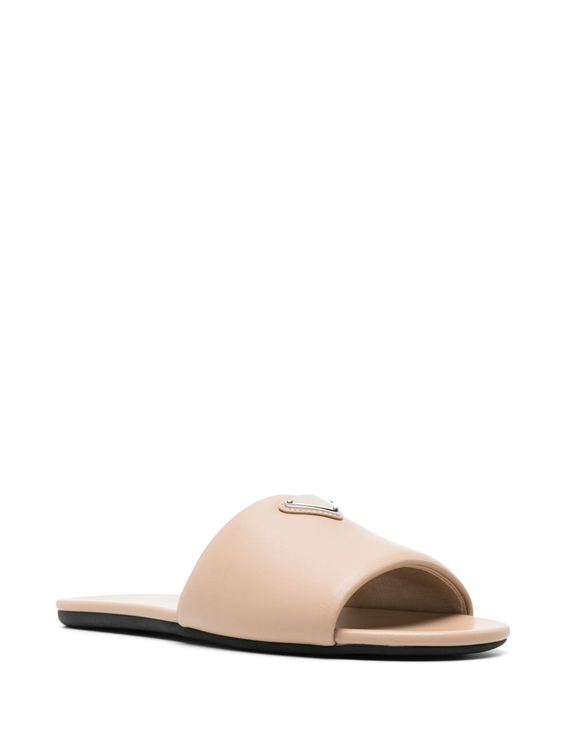 Prada triangle-logo leather slides outlook