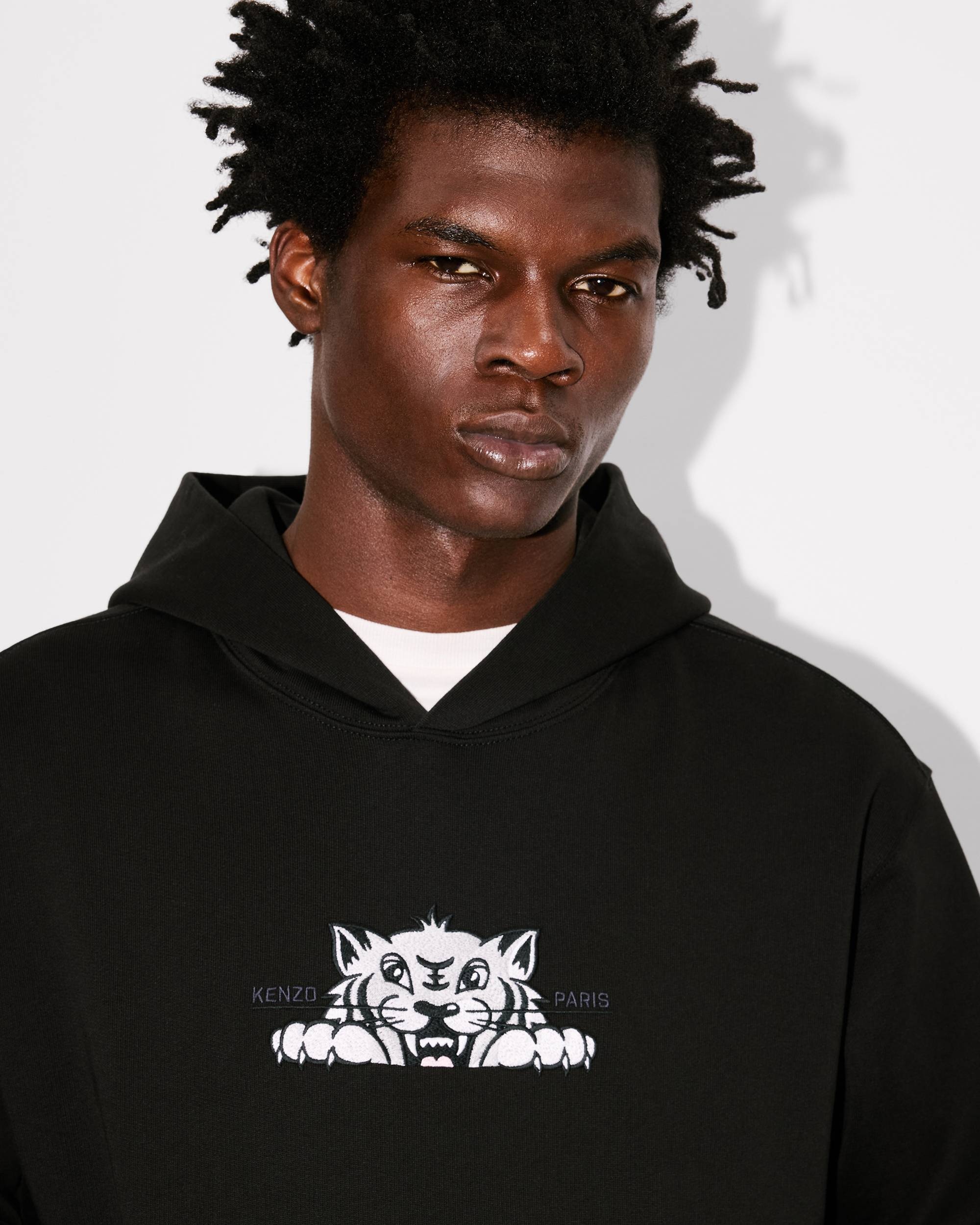 'KENZO Happy Tiger' embroidered hoodie in cotton - 6