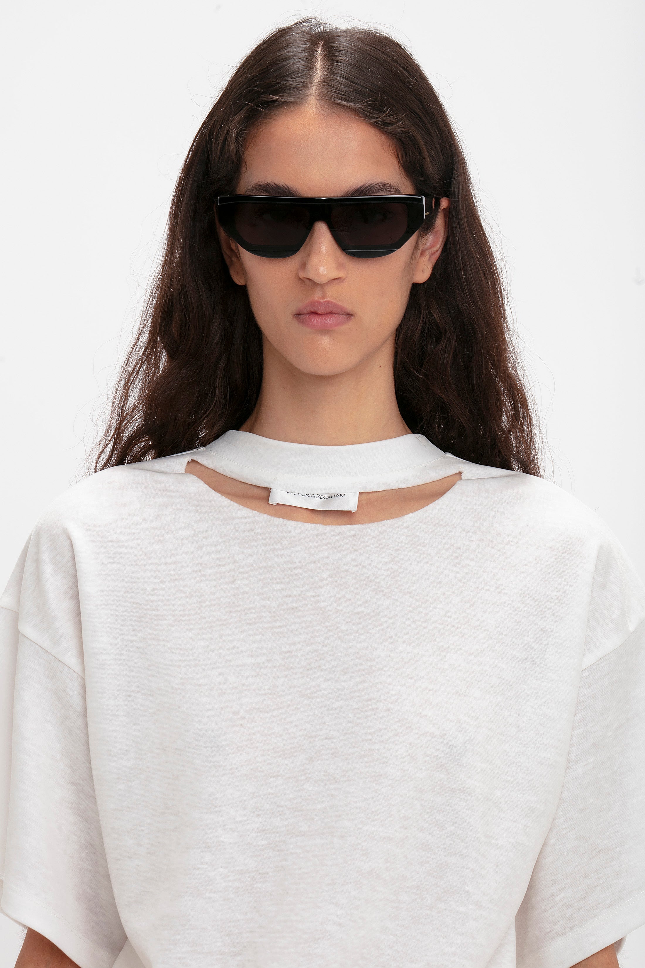 Layered Lens Visor Sunglasses In Black - 3
