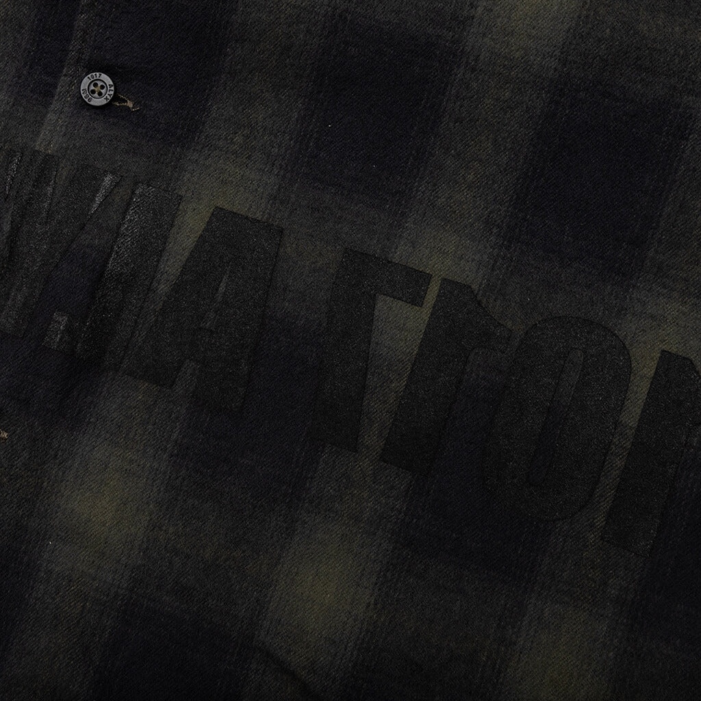 GRAPHIC FLANNEL SHIRT - MILITARY GREEN - 4